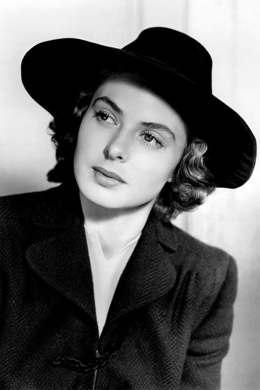 Ingrid Bergman Film Actor Black White Vintage Poster Wall Art Print Home Wall Decor - xonomax
