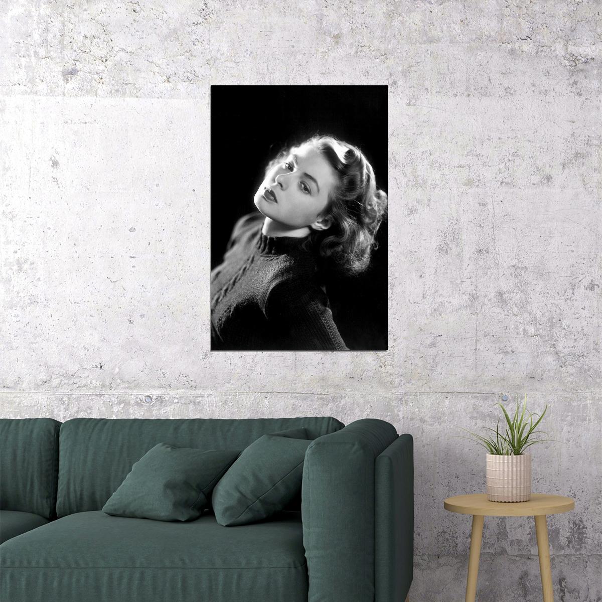 Ingrid Bergman Attractive Swiss Film Actor Poster Wall Art Print Home Wall Decor - xonomax