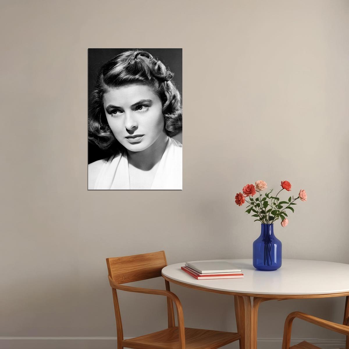 Ingrid Bergman Swiss Film Actor Actress Poster Wall Art Print Home Wall Decor - xonomax