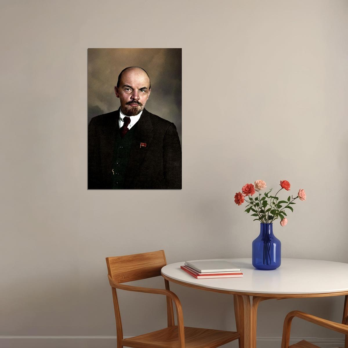 Marx Lenin Hat Posed Revolutionary Poster Wall Art Print Home Wall Decor
