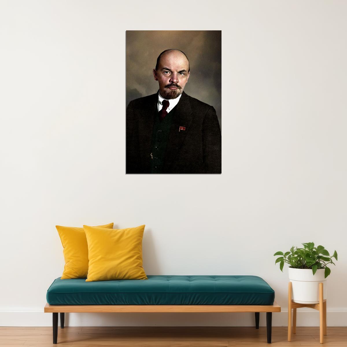 Marx Lenin Hat Posed Revolutionary Poster Wall Art Print Home Wall Decor