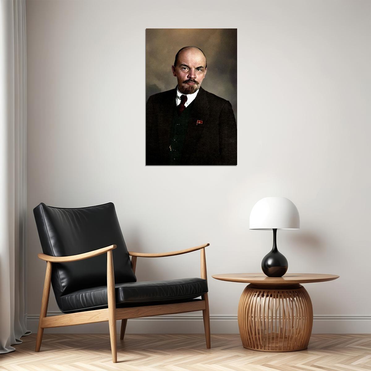 Marx Lenin Hat Posed Revolutionary Poster Wall Art Print Home Wall Decor