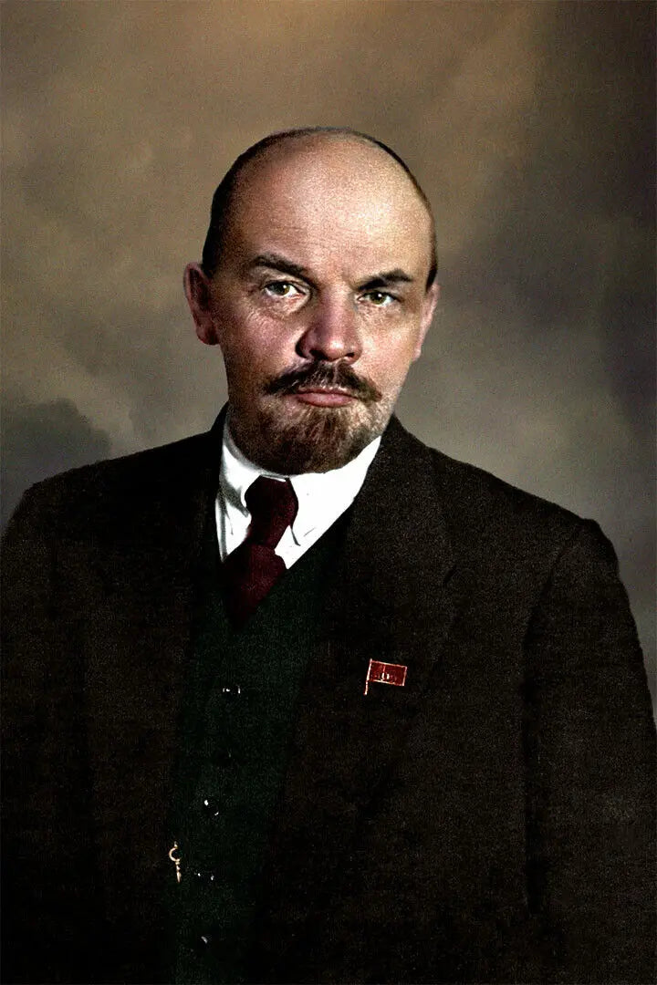 Marx Lenin Hat Posed Revolutionary Poster Wall Art Print Home Wall Decor