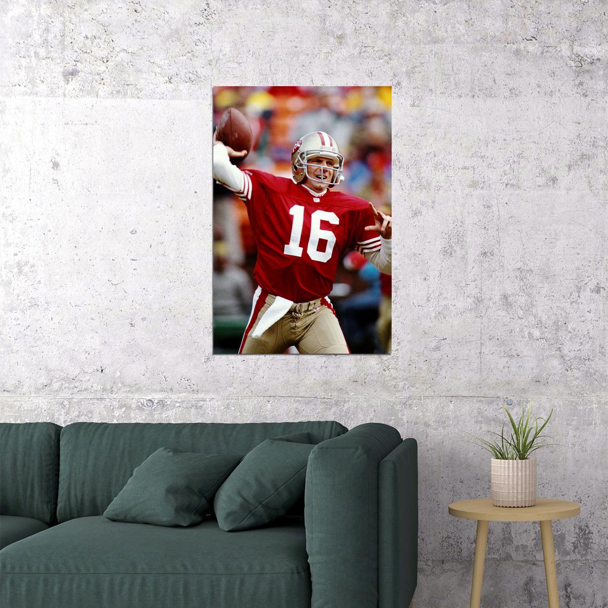 Football Joe Montana San Francisco Poster Wall Art Print Home Wall Decor