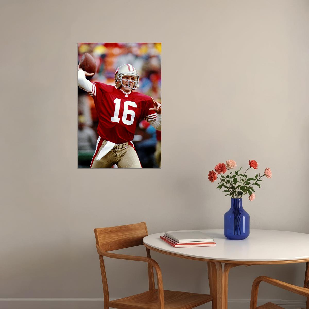 Football Joe Montana San Francisco Poster Wall Art Print Home Wall Decor
