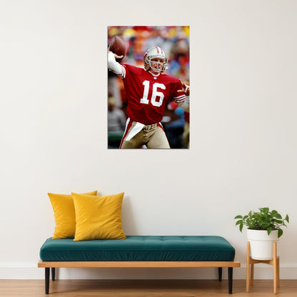 Football Joe Montana San Francisco Poster Wall Art Print Home Wall Decor