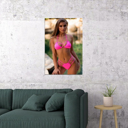 Pink Bikini Sexy Female Model Picture Poster Wall Art Print Home Wall Decor