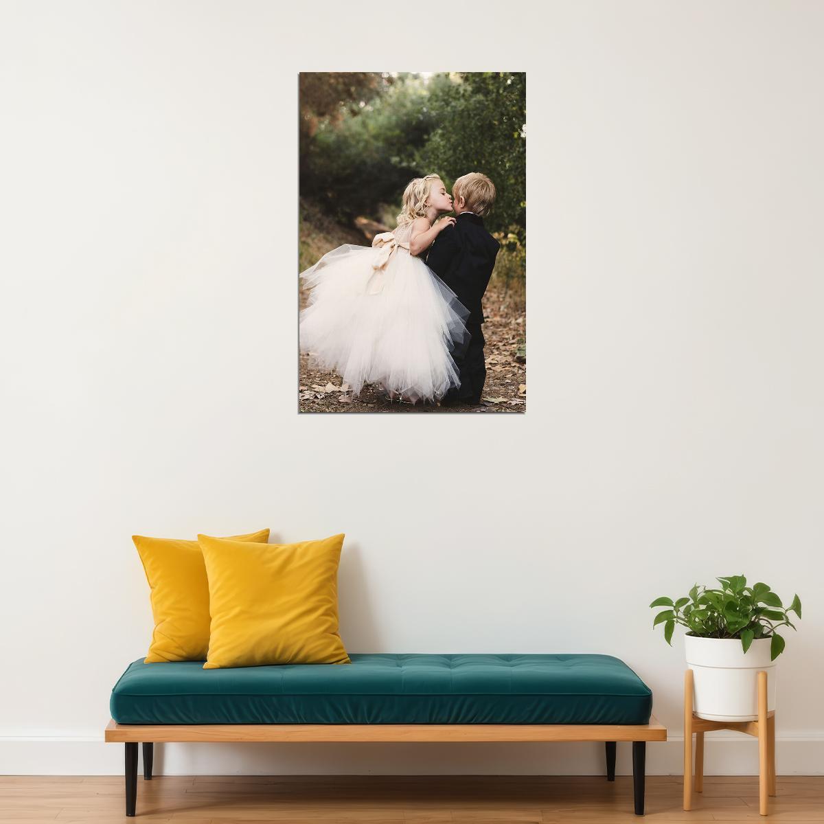 Wedding Day Little Girl And Boy Photo Poster Wall Art Print Home Wall Decor