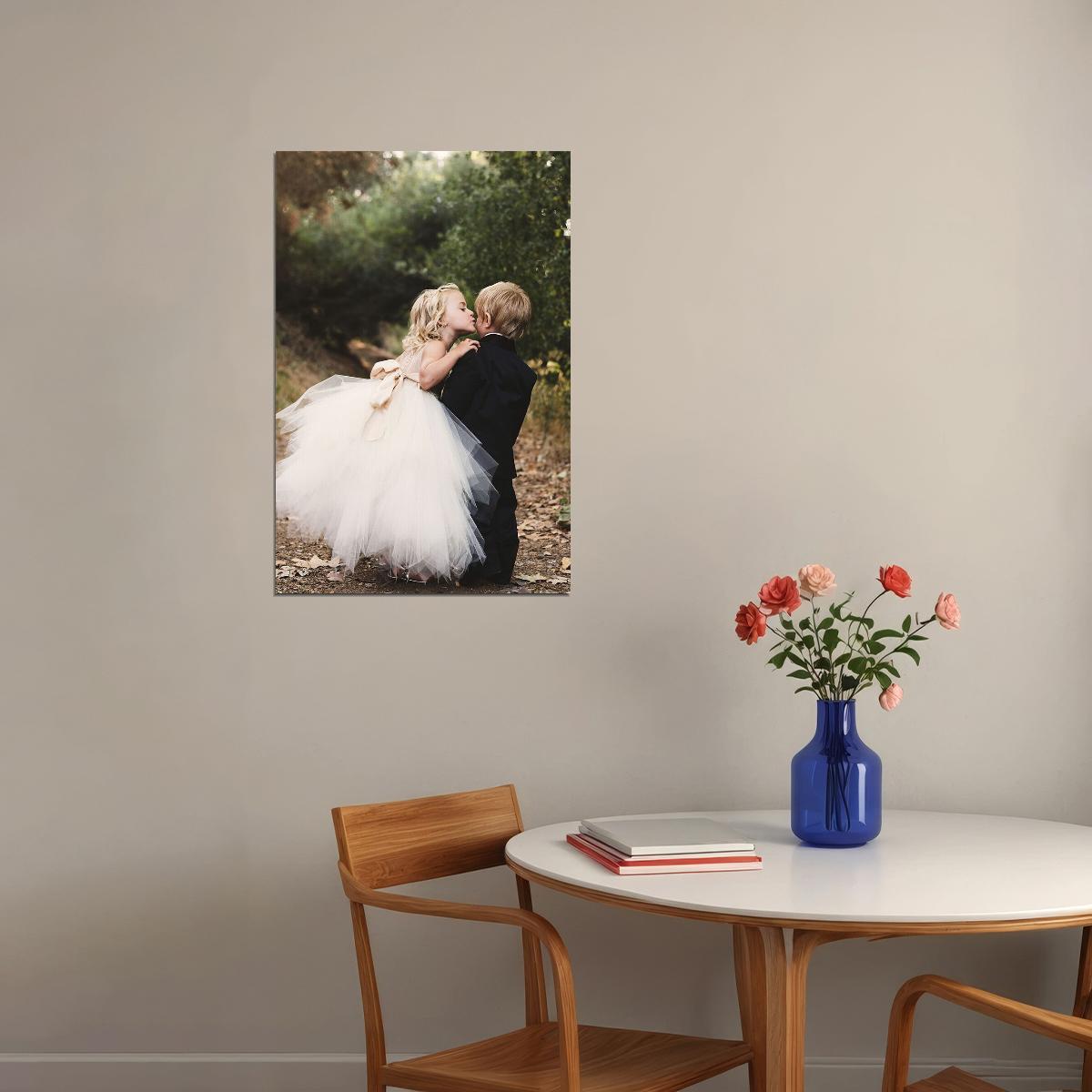 Wedding Day Little Girl And Boy Photo Poster Wall Art Print Home Wall Decor
