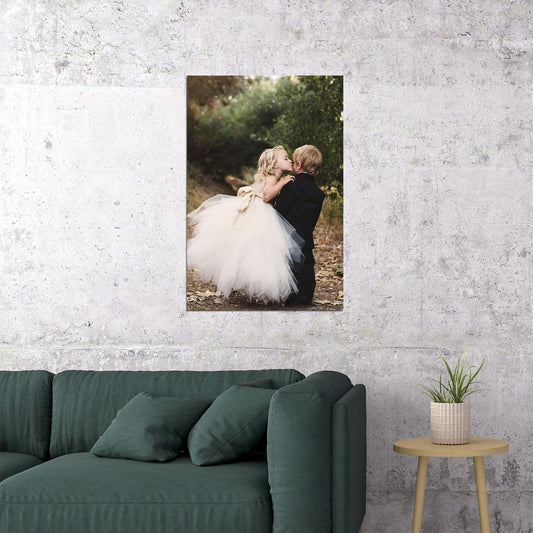 Wedding Day Little Girl And Boy Photo Poster Wall Art Print Home Wall Decor