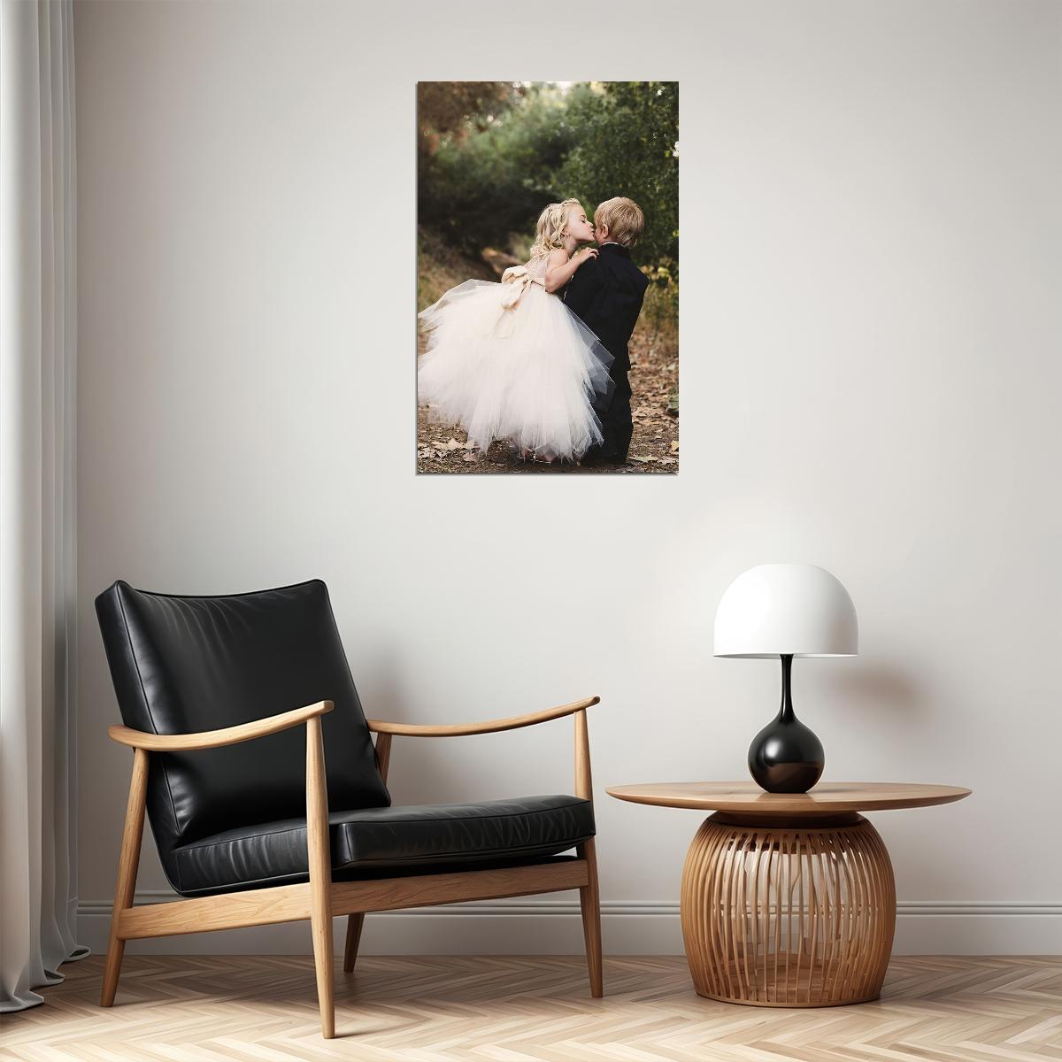 Wedding Day Little Girl And Boy Photo Poster Wall Art Print Home Wall Decor