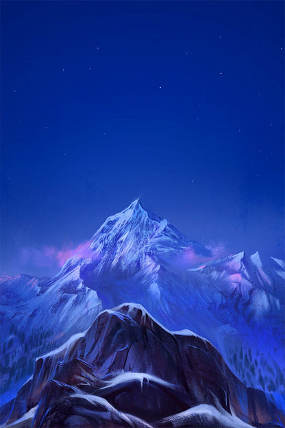Snow At Everest Oil Paint Landscape Poster Wall Art Print Home Wall Decor