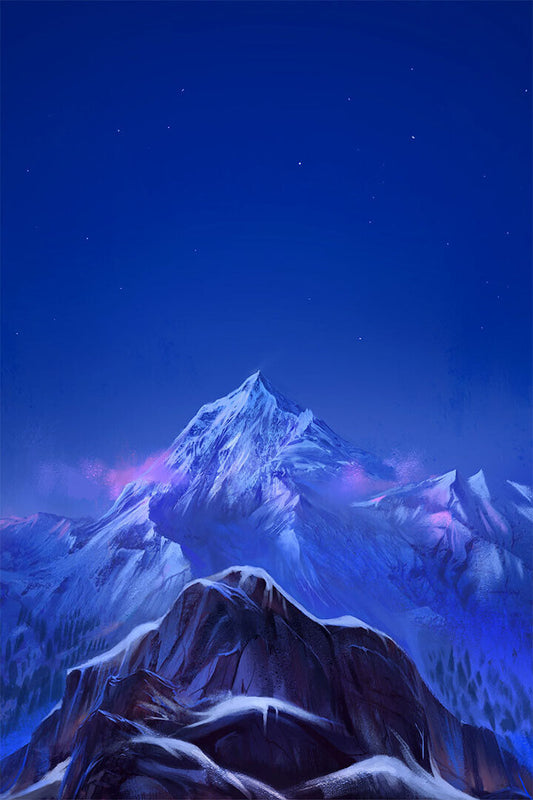 Snow At Everest Oil Paint Landscape Poster Wall Art Print Home Wall Decor