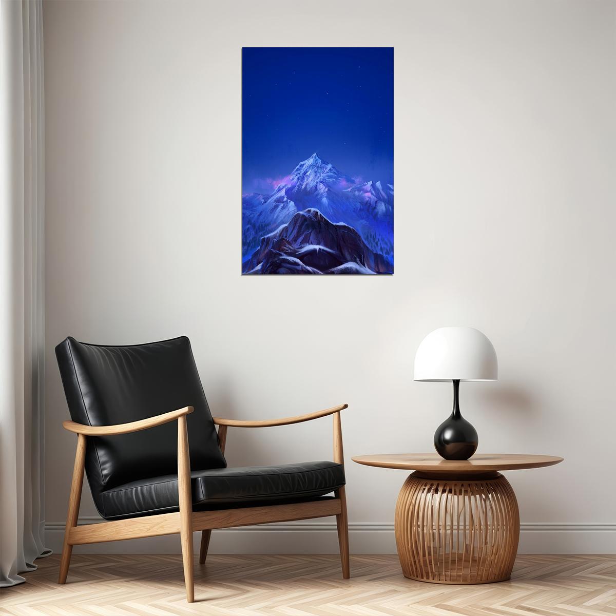 Snow At Everest Oil Paint Landscape Poster Wall Art Print Home Wall Decor