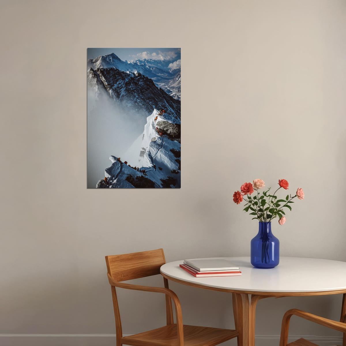 Snow At Everest Mountaineering Sport Poster Wall Art Print Home Wall Decor