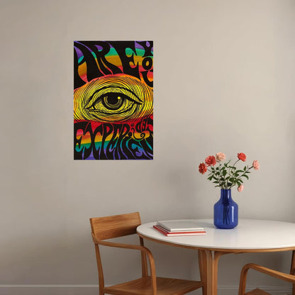 Psychedelic Rave Colorful Eye Figure Poster Wall Art Print Home Wall Decor