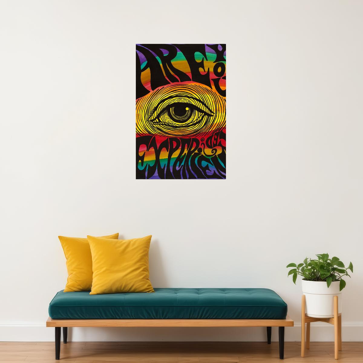 Psychedelic Rave Colorful Eye Figure Poster Wall Art Print Home Wall Decor