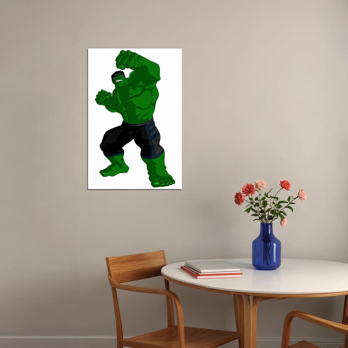 The Hulk Pounding Action Science Fiction Poster Wall Art Print Home Wall Decor