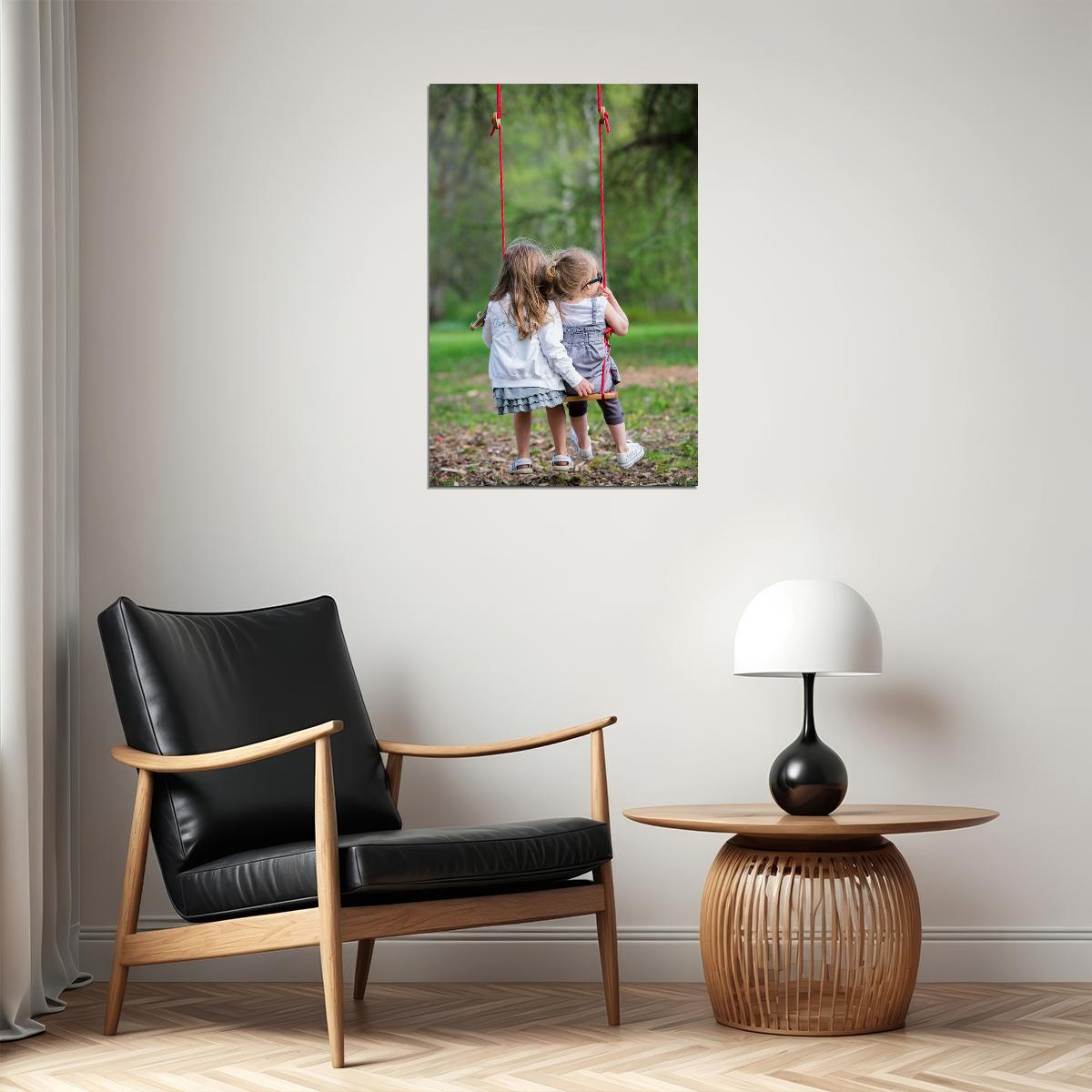 Little Girl In Swing Picture Poster Wall Art Print Home Wall Decor