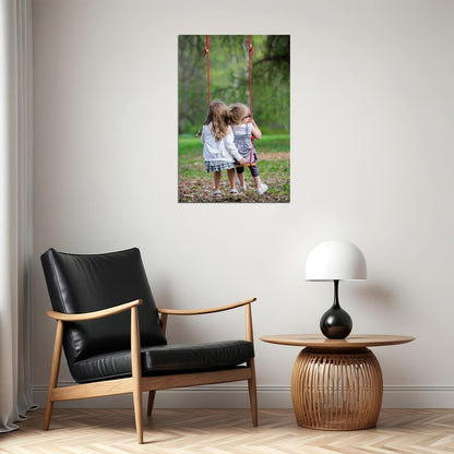 Little Girl In Swing Picture Poster Wall Art Print Home Wall Decor