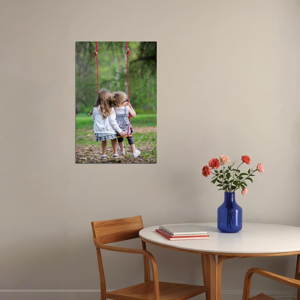 Little Girl In Swing Picture Poster Wall Art Print Home Wall Decor
