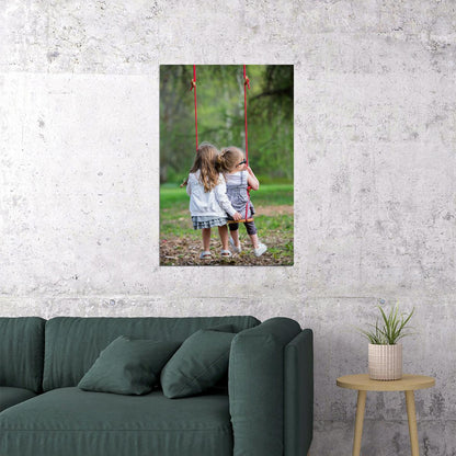 Little Girl In Swing Picture Poster Wall Art Print Home Wall Decor