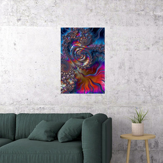 Fractal Circus Psychedelic Poster Wall Art Print Home Wall Decor