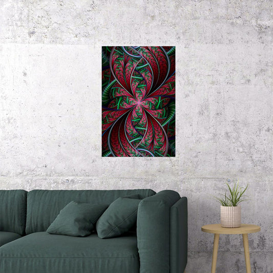 Psychedelic Classic Fractals Nested Shapes Poster Wall Art Print Home Wall Decor