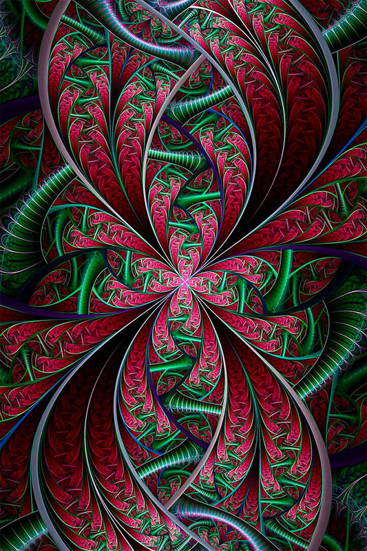 Psychedelic Classic Fractals Nested Shapes Poster Wall Art Print Home Wall Decor