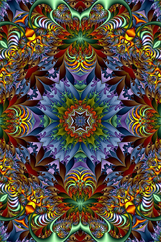 Classic Fractals Psychedelic Geometrical Poster Wall Art Print Home Wall Decor