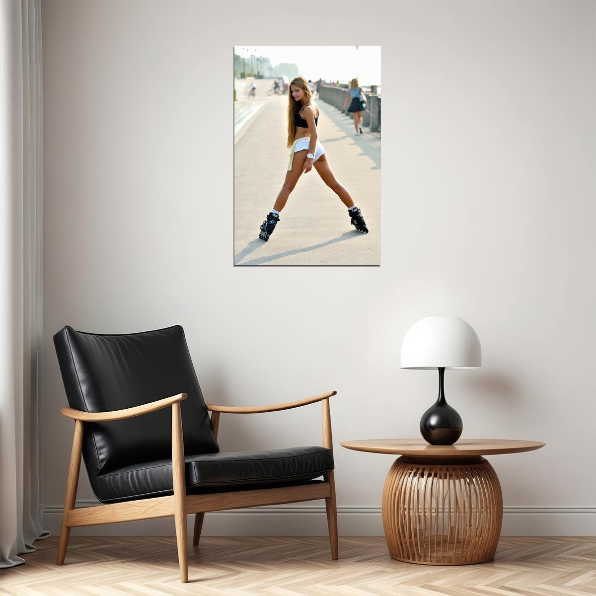 Rollerblade Bareass Sexy Beautiful Females Poster Wall Art Print Home Wall Decor