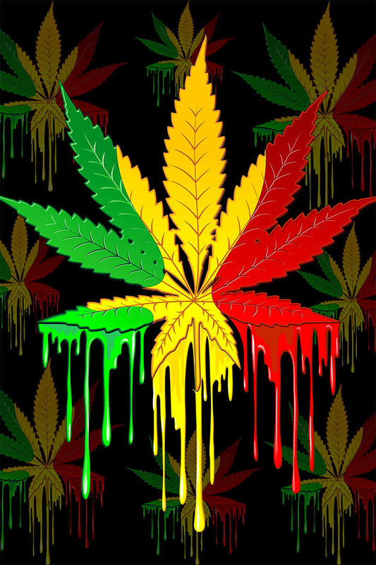 Marijuana Kronic Pyschedelic Colourful Foliage Poster Wall Art Print Home Wall Decor
