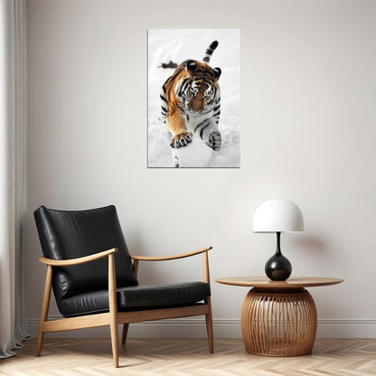 Tiger In Snow Animal Dangerous Picture Poster Wall Art Print Home Wall Decor
