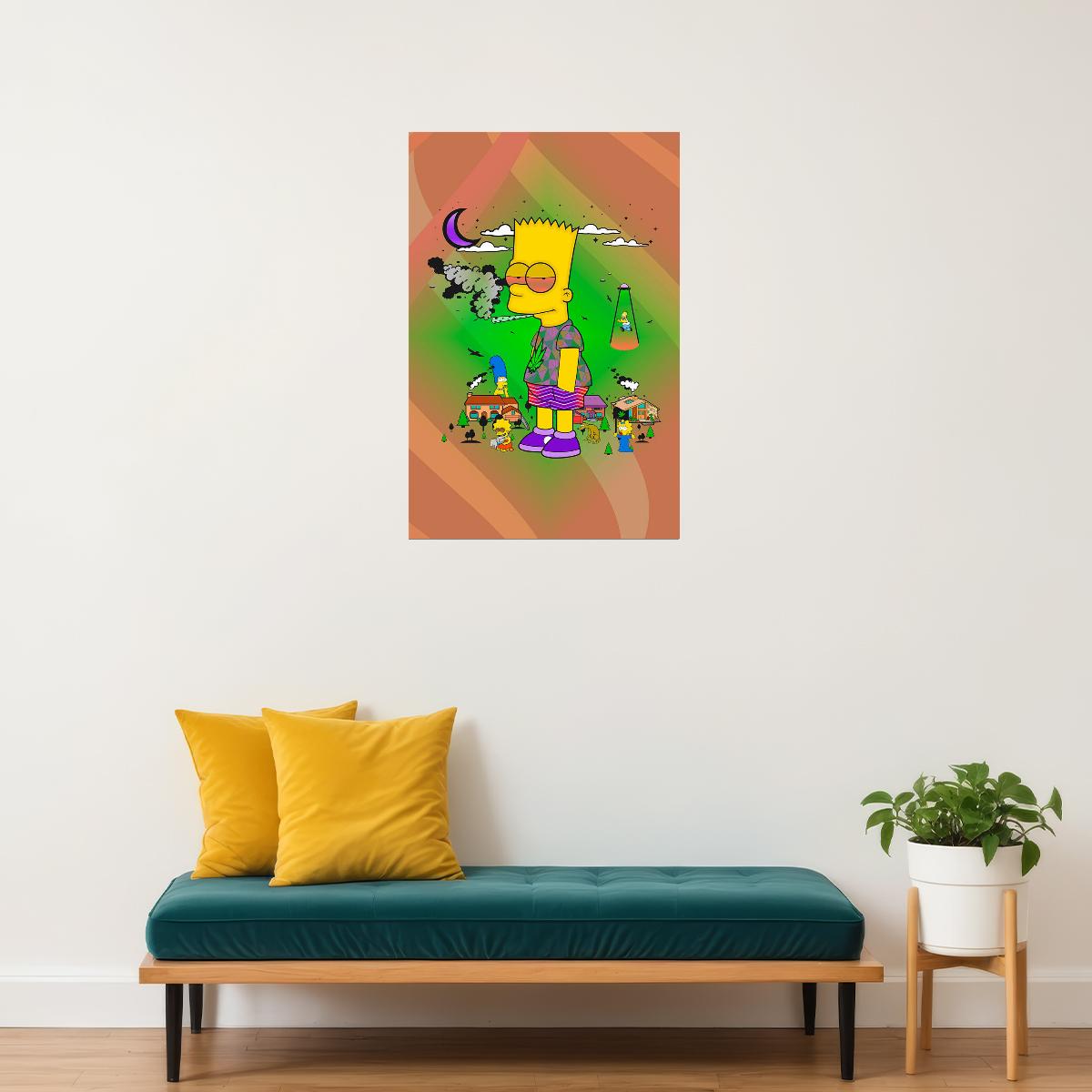 Bart Simpson Fantasy Comedy Animation Poster Wall Art Print Home Wall Decor