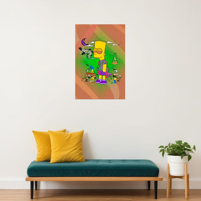 Bart Simpson Fantasy Comedy Animation Poster Wall Art Print Home Wall Decor