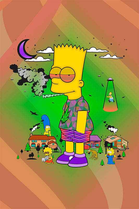 Bart Simpson Fantasy Comedy Animation Poster Wall Art Print Home Wall Decor