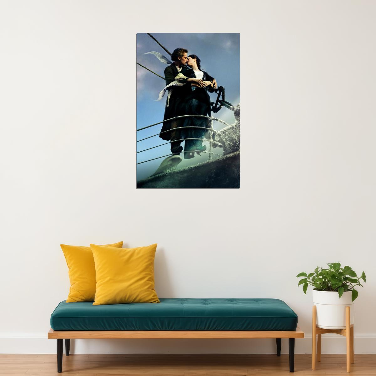 Titanic Movie Dicaprio With Arms Around Kate Romantic Poster Wall Art Print Home Wall Decor