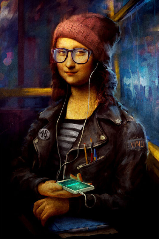Naughty Mona Lisa Marijuana Themed Modern Poster Wall Art Print Home Wall Decor