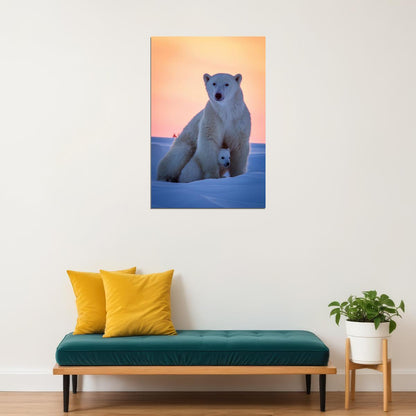 Polar Bears Animals Polar Love Picture Poster Wall Art Print Home Wall Decor