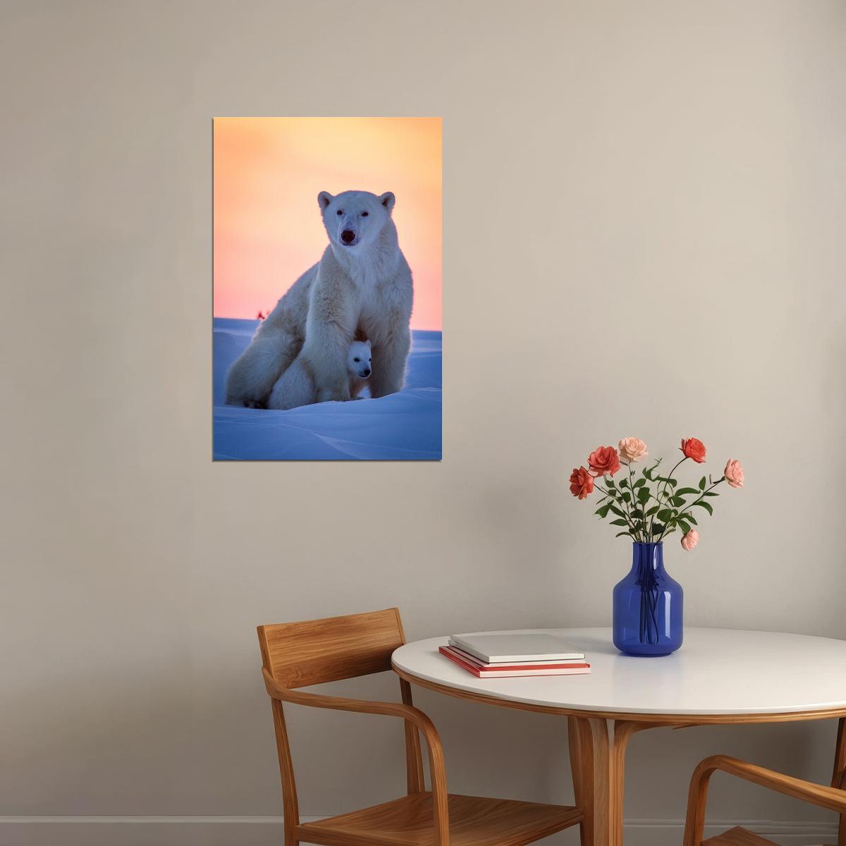 Polar Bears Animals Polar Love Picture Poster Wall Art Print Home Wall Decor