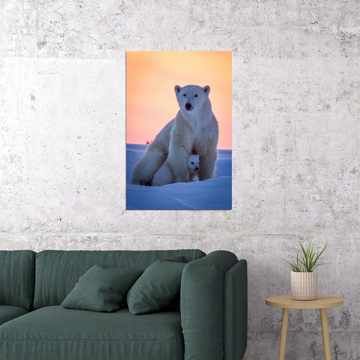 Polar Bears Animals Polar Love Picture Poster Wall Art Print Home Wall Decor