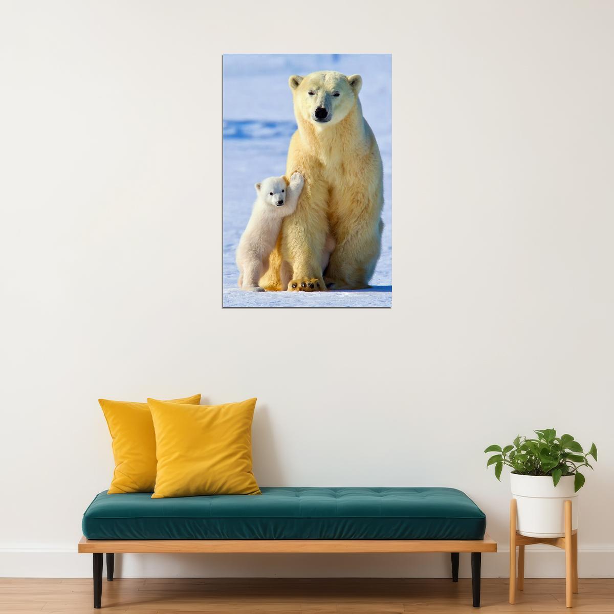 Polar Bears Animals Polar Love Poster Wall Art Print Home Wall Decor