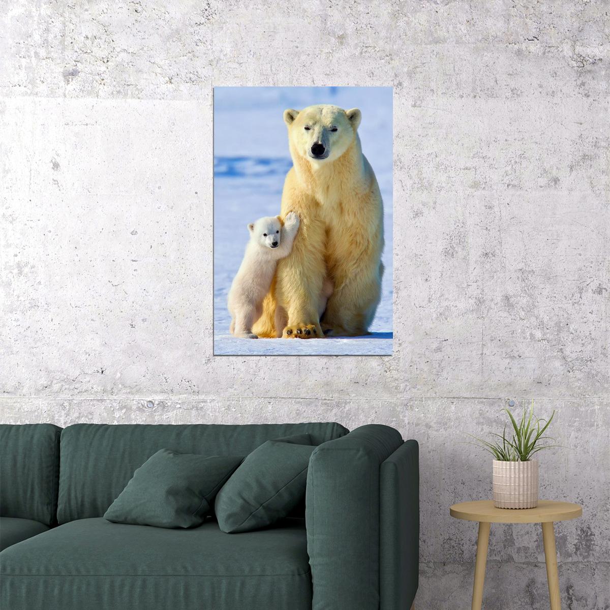 Polar Bears Animals Polar Love Poster Wall Art Print Home Wall Decor