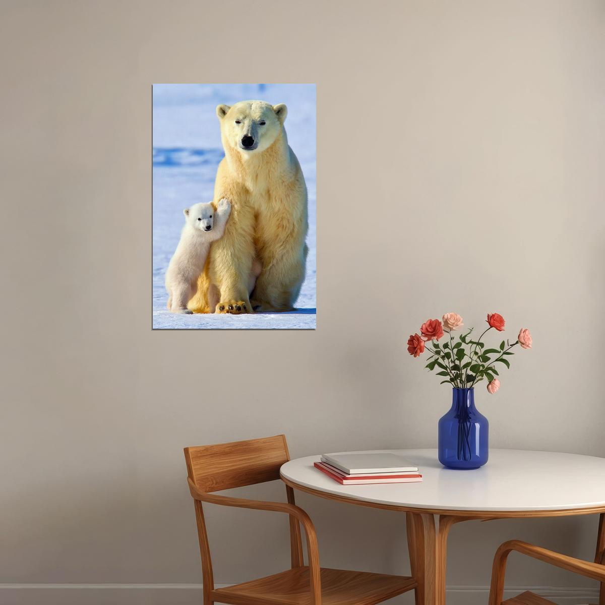 Polar Bears Animals Polar Love Poster Wall Art Print Home Wall Decor