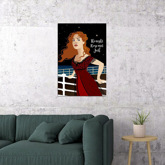 Titanic Movie Flying Dicaprio Kate Design Drawing Poster Wall Art Print Home Wall Decor