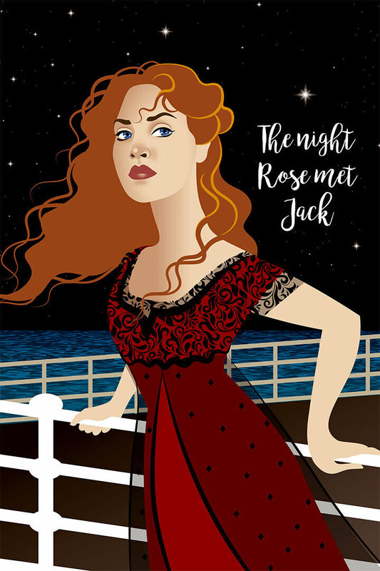 Titanic Movie Flying Dicaprio Kate Design Drawing Poster Wall Art Print Home Wall Decor