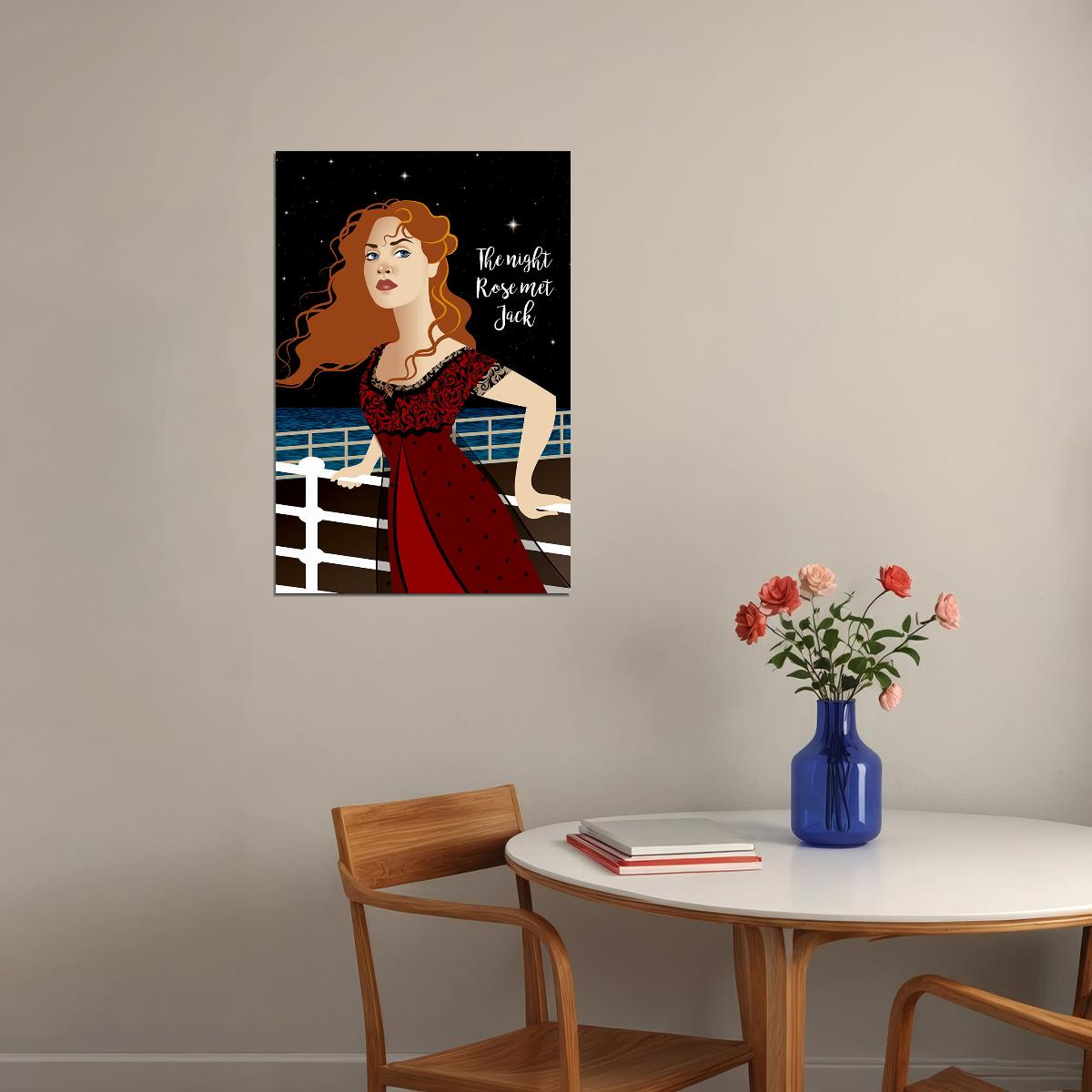 Titanic Movie Flying Dicaprio Kate Design Drawing Poster Wall Art Print Home Wall Decor
