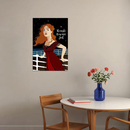 Titanic Movie Flying Dicaprio Kate Design Drawing Poster Wall Art Print Home Wall Decor