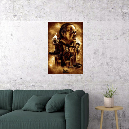 The Godfather Movie Marlon Brando Crime Action Poster Wall Art Print Home Wall Decor