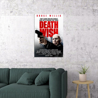 Death Wish Movie Dram Aciton Crime Poster Wall Art Print Home Wall Decor
